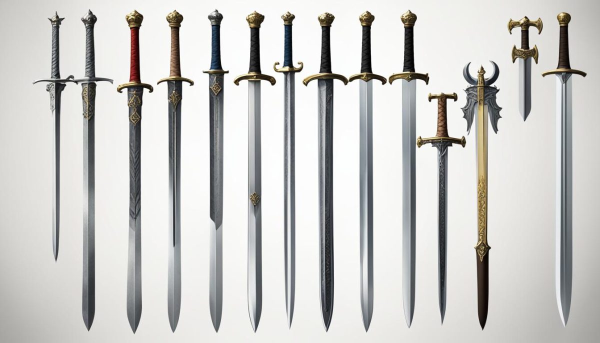 medieval European swords comparison